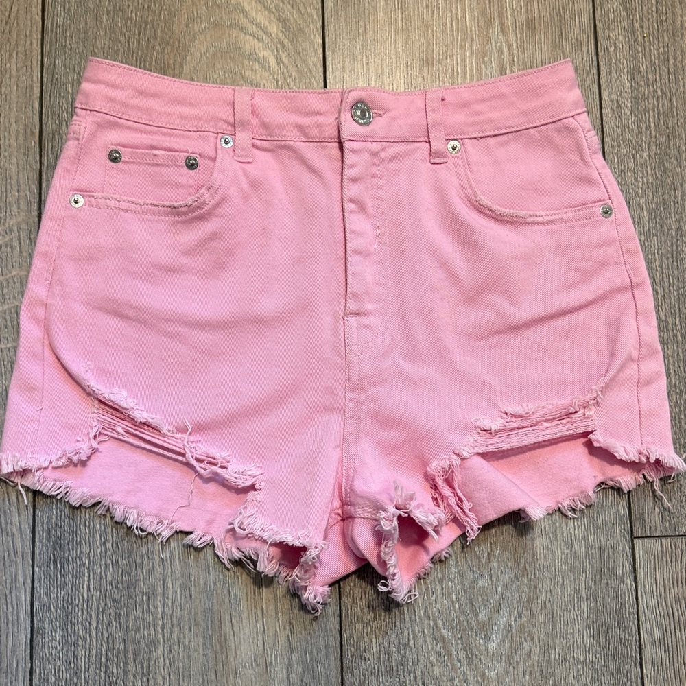 Love tree denim Pink Distressed Jean Shorts